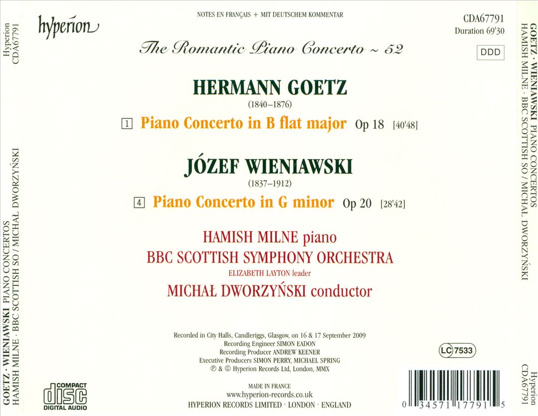 Romantic Piano Concerto, Vol. 52: Goetz & Wieniawski cover art