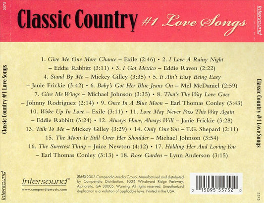 Classic Country #1 Love Songs cover art