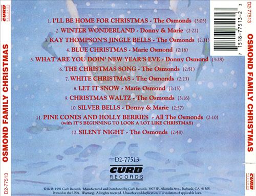 Osmond Family Christmas cover art