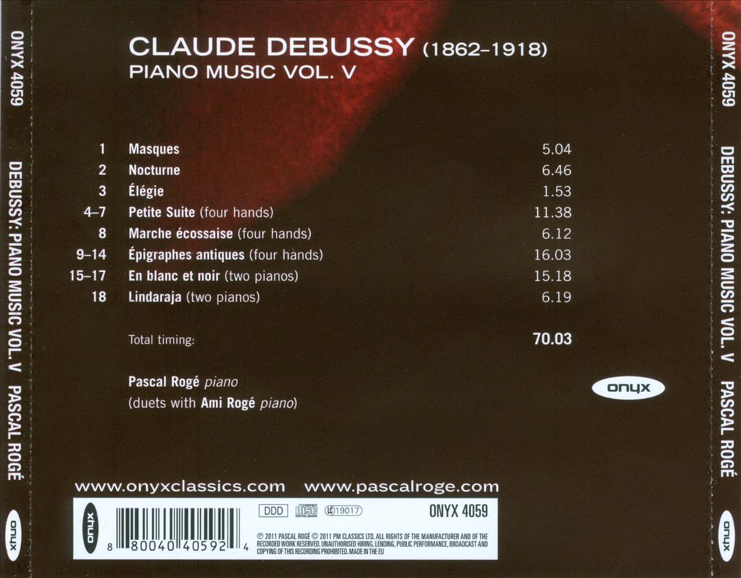 Debussy: Petite Suite; Épigraphes Antiques; En Blanc et Noir cover art