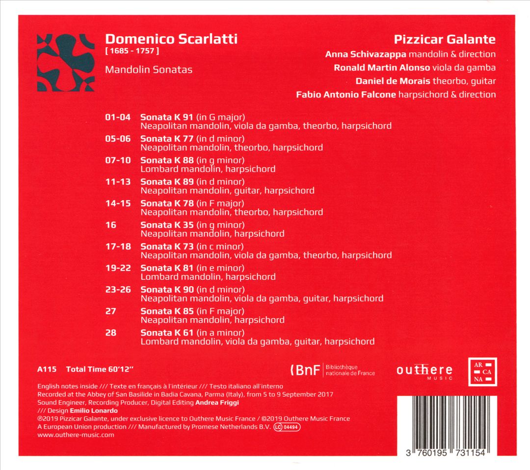 Domenico Scarlatti: Mandolin Sonatas cover art