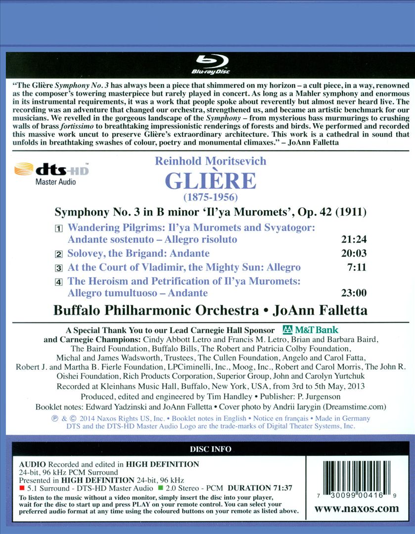 Glière: Symphony No. 3 "Il'ya Muromets" cover art