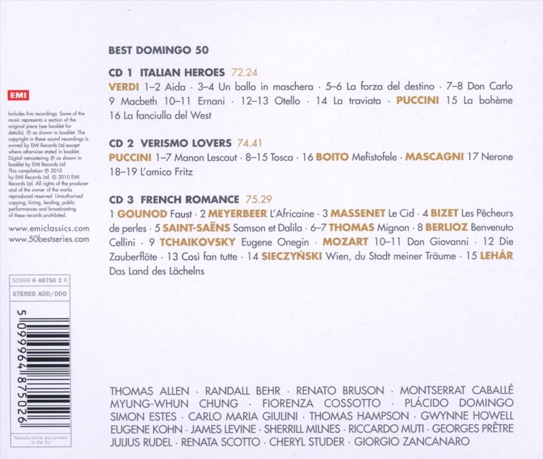 50 Best Domingo cover art