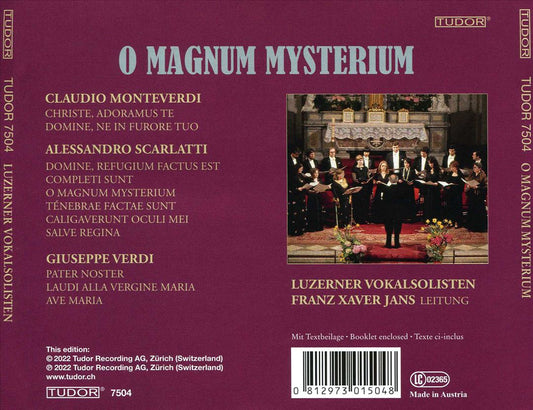 O Magnum Mysterium: Monteverdi, Scarlatti, Verdi cover art