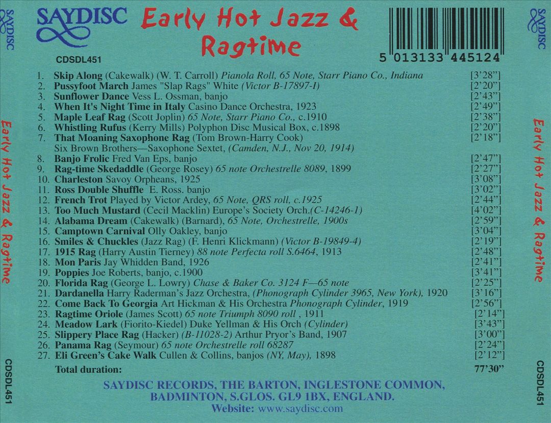 Early Hot Jazz & Ragtime cover art