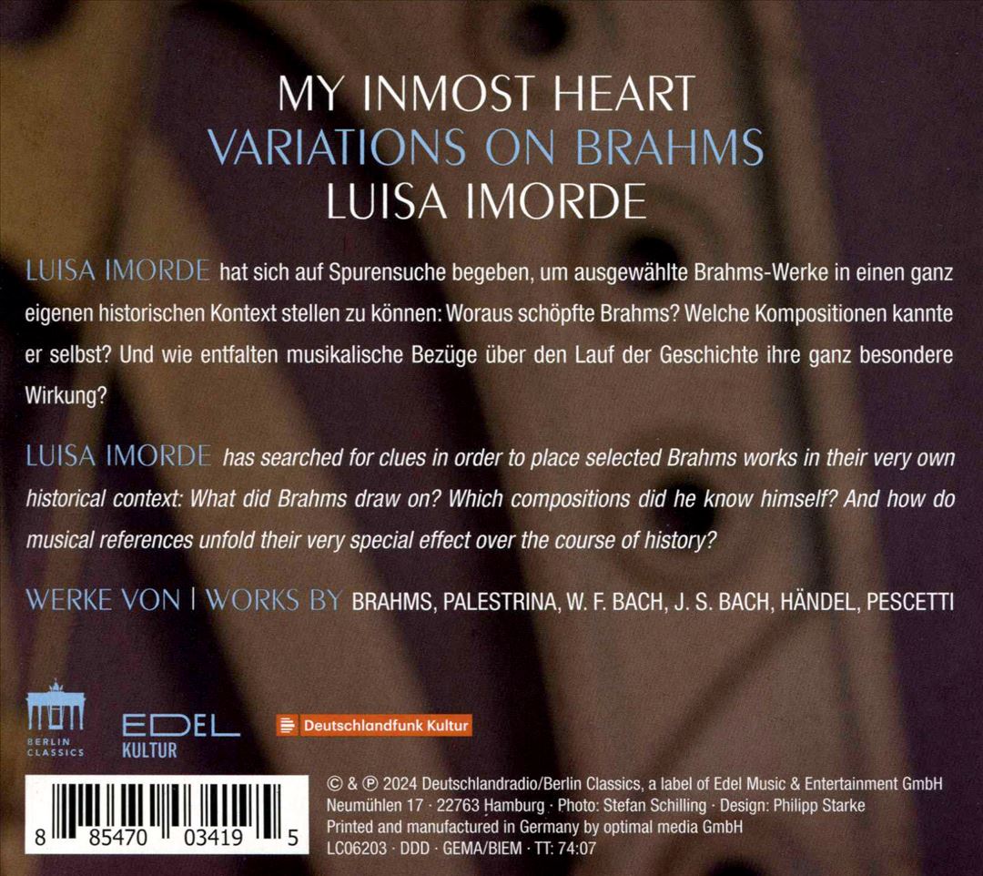 My Inmost Heart: Variations On Brahms cover art