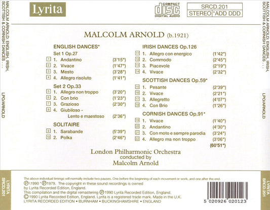 Malcolm Arnold: English & Irish Dances; Scottish & Cornish Dances; Sarabande & Polka cover art