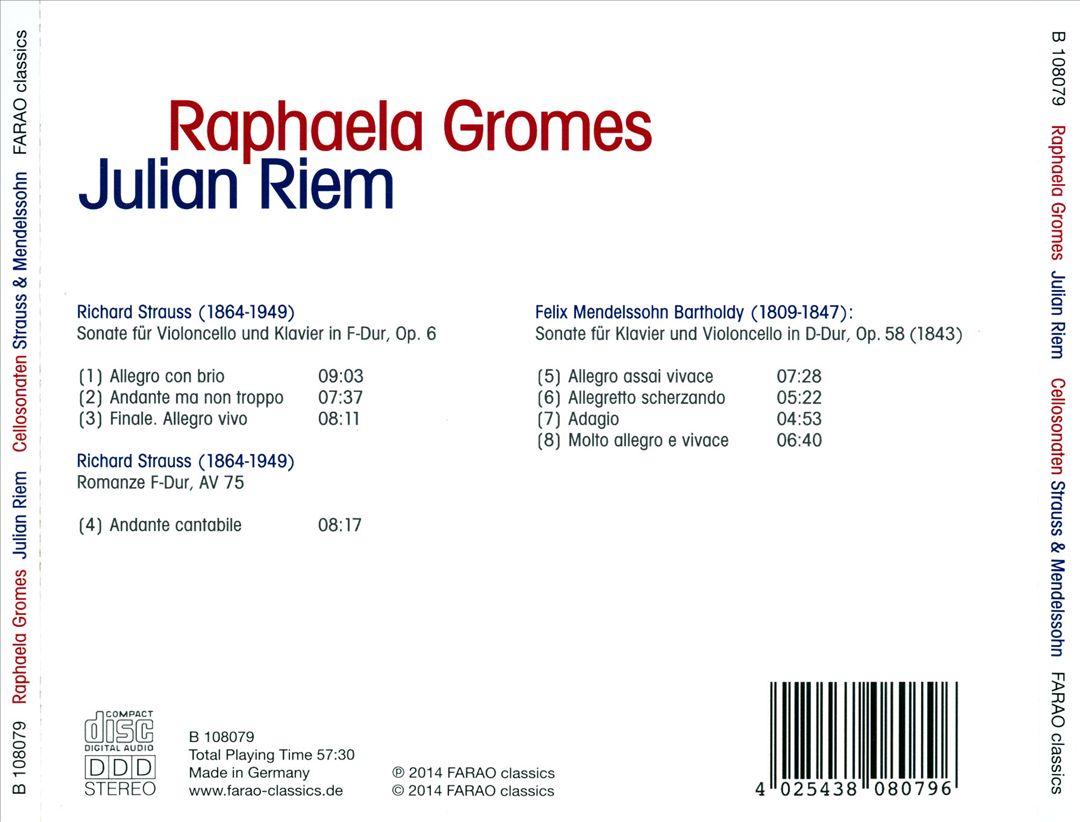 Strauss & Mendelssohn: Violoncellosonaten cover art