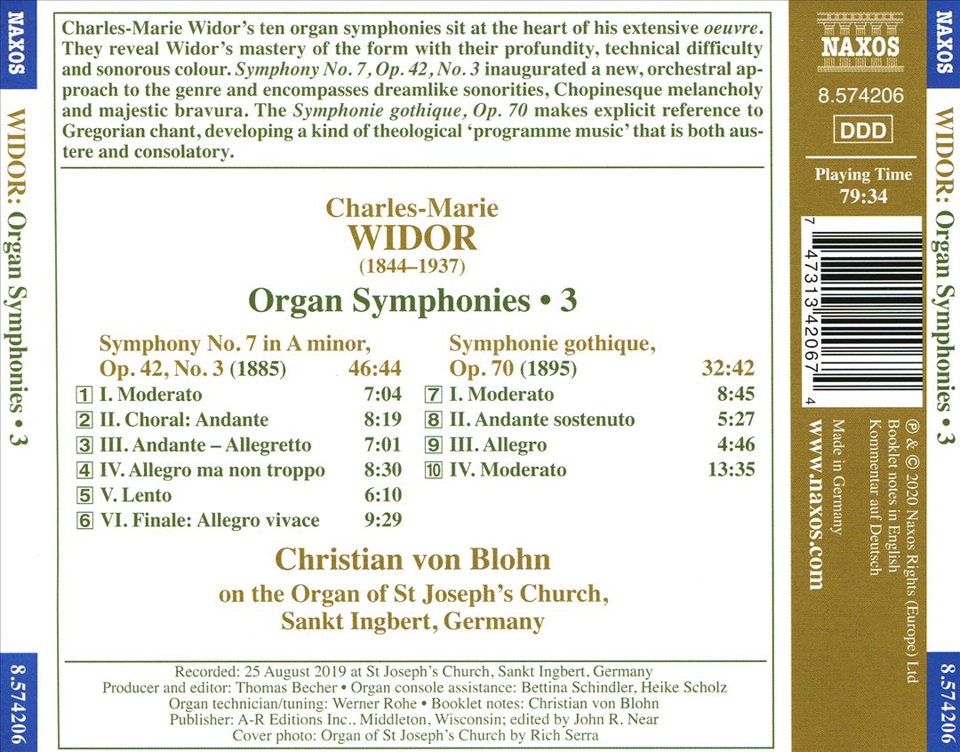 Widor: Organ Symphonies, Vol. 3 cover art