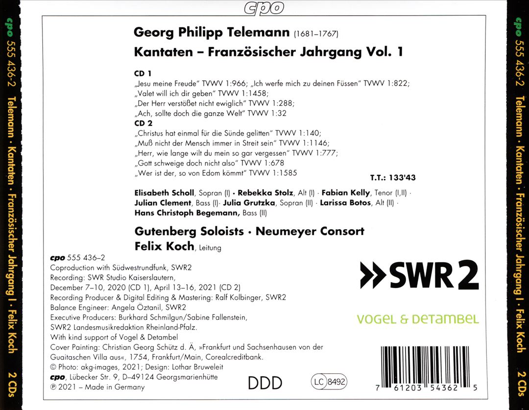 George Philipp Telemann: Complete Cantatas, Vol. 1 - Französischer Jahrgang 1714/1715 cover art