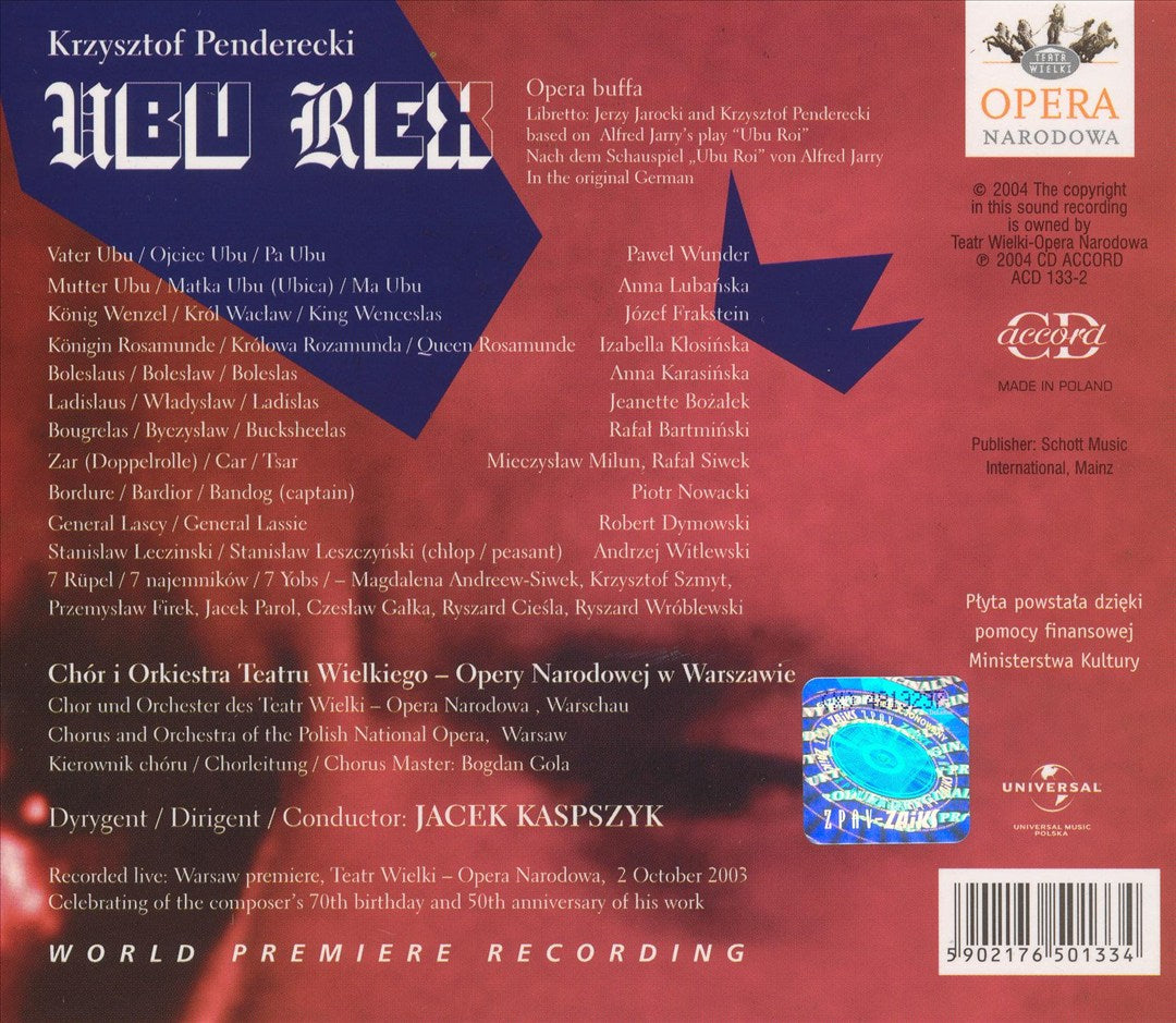 Penderecki: Ubu Rex cover art