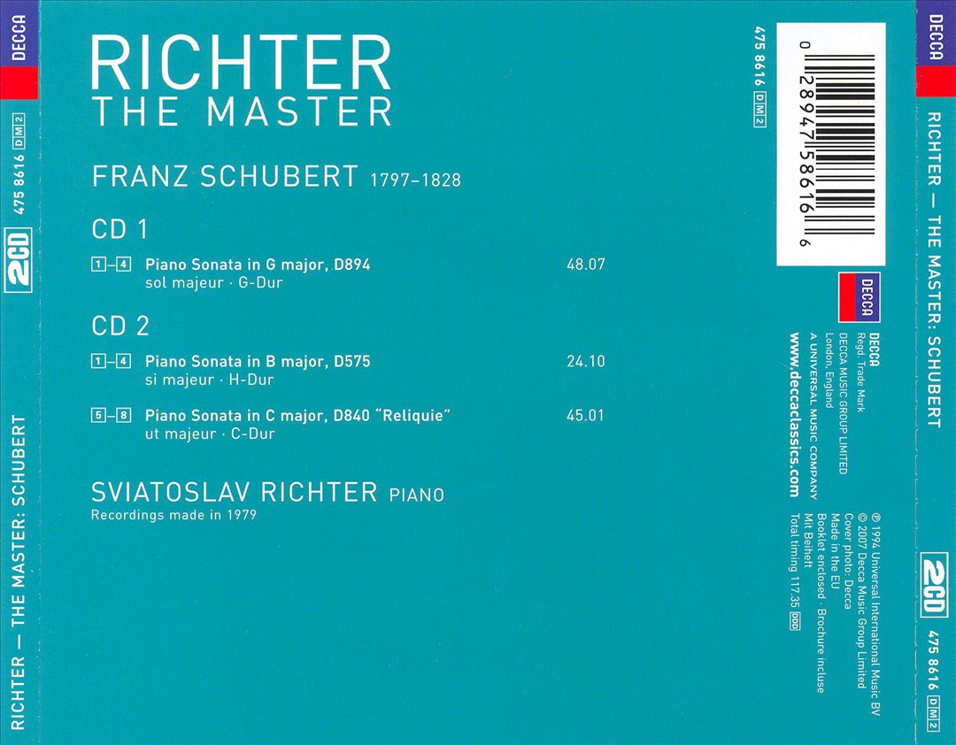 Richter the Master, Vol. 5: Schubert cover art