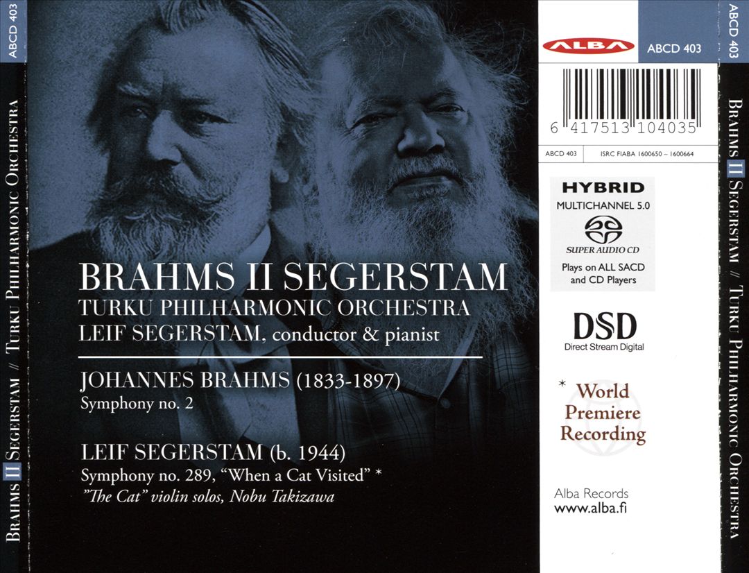 Brahms, Segerstam, Vol. 2 cover art