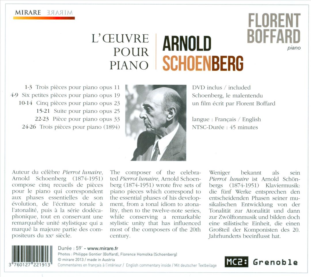 Arnold Schoenberg: L'Œuvre pour Piano cover art