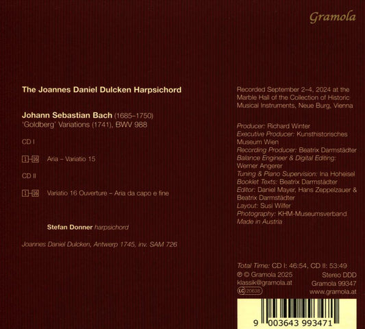 Cembalo von Joannes Daniel Dulcken: Johann Sebastian Bach - Goldberg-Variationen cover art