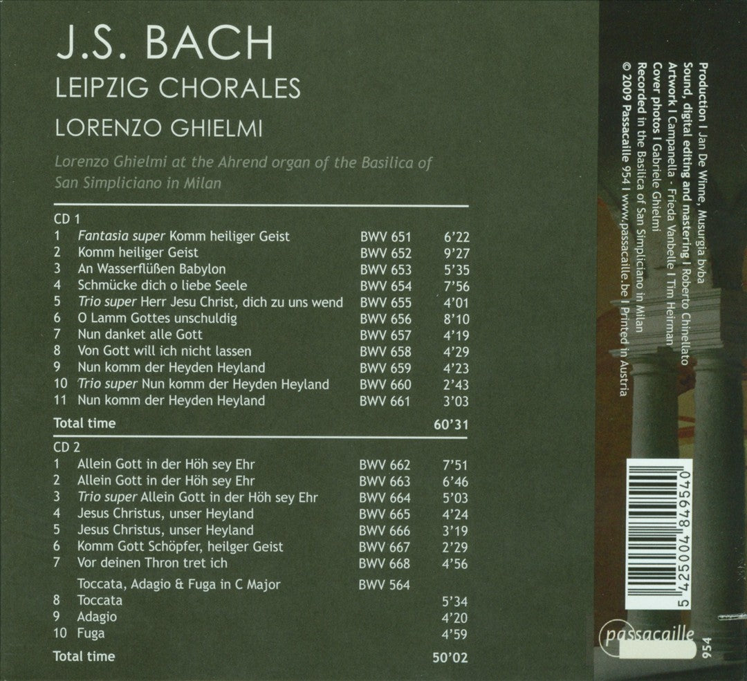 Bach: Leipzig Chorales cover art