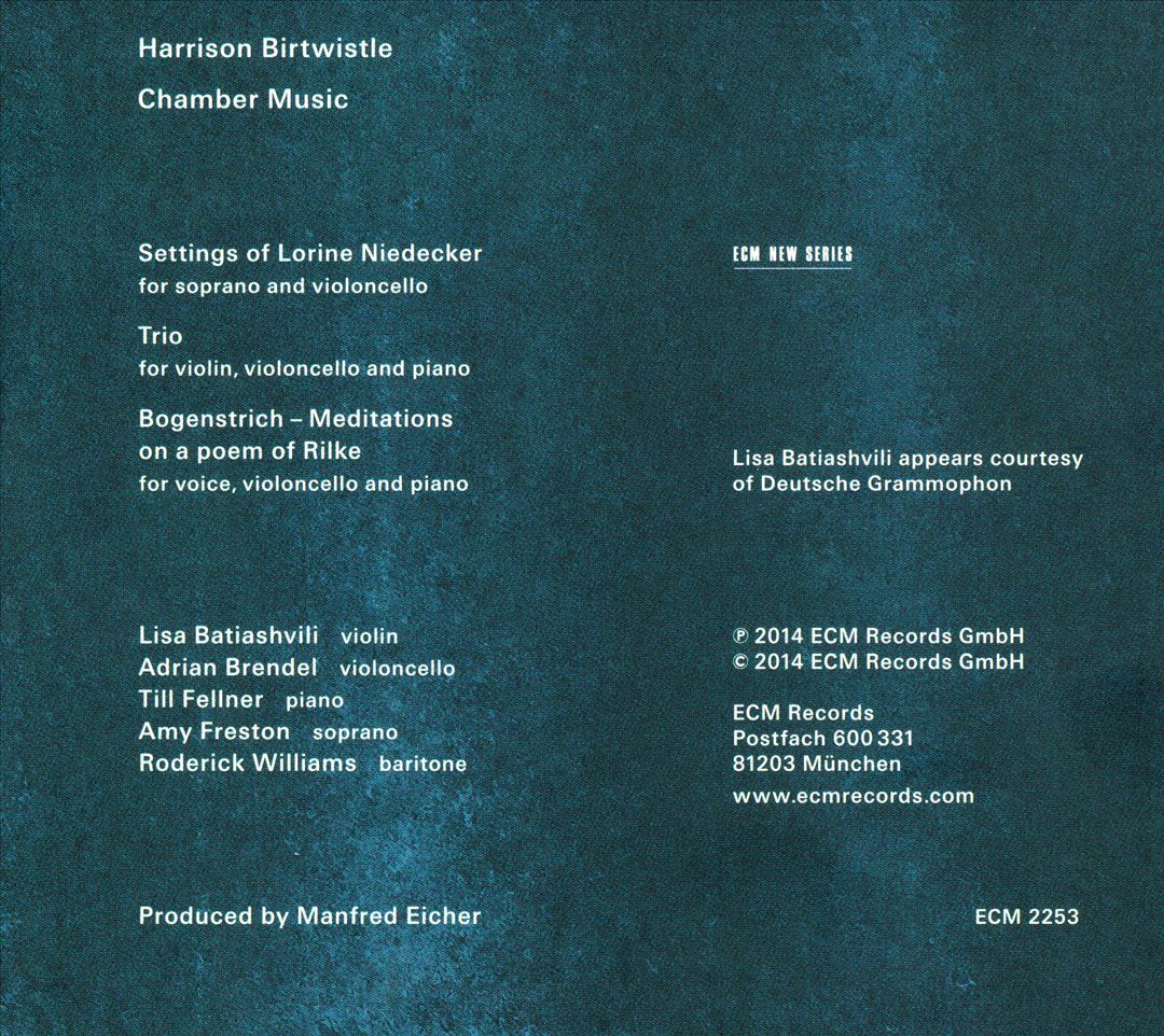 Harrison Birtwistle: Chamber Music cover art