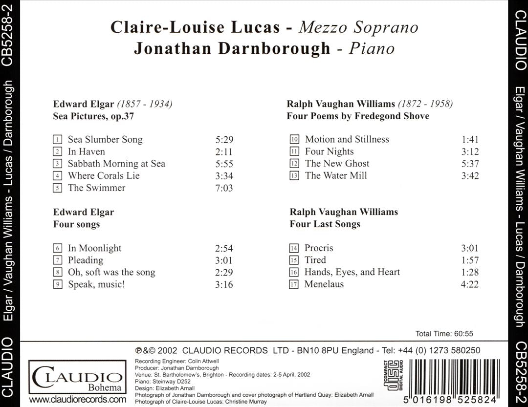Elgar: Sea Pictures; Vaughan Williams: Four Poems of Fredegond Shove; Four Last Songs cover art