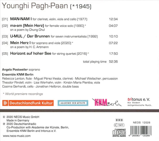 Younghi Pagh-Paan: Chamber Works cover art