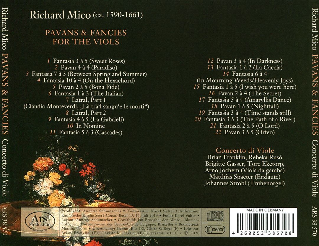Richard Mico: Pavans & Fancies for the Viols cover art