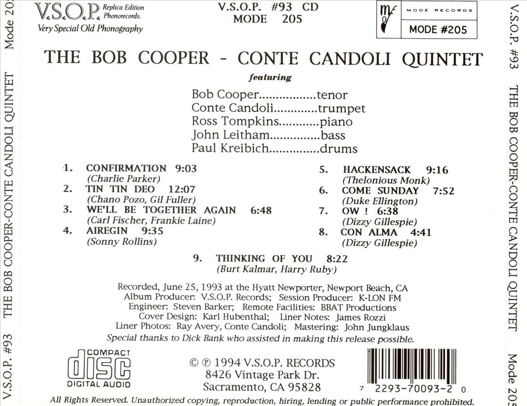 Bob Cooper/Conde Candoli Quintet cover art