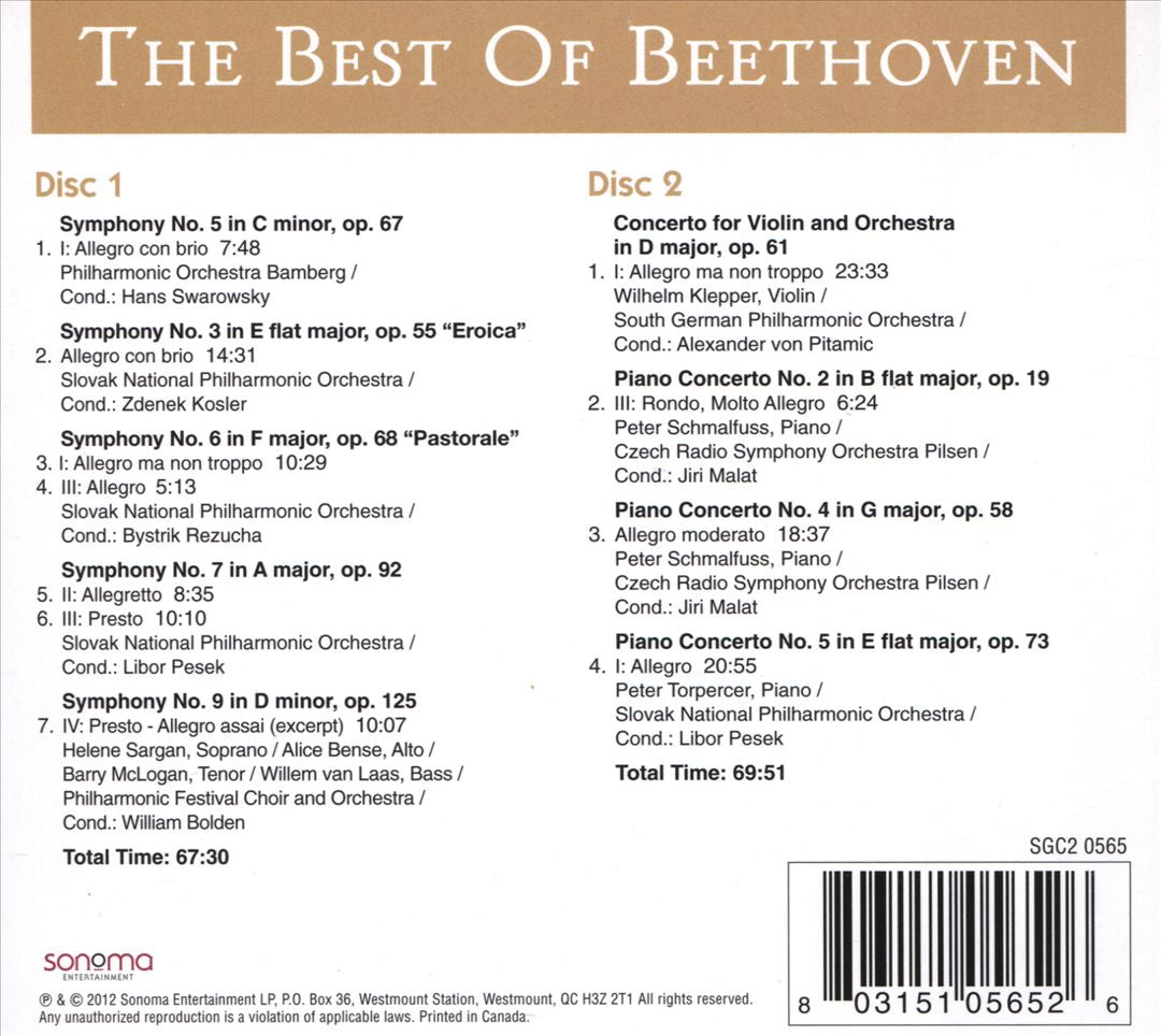 Best of Beethoven [Sonoma] cover art