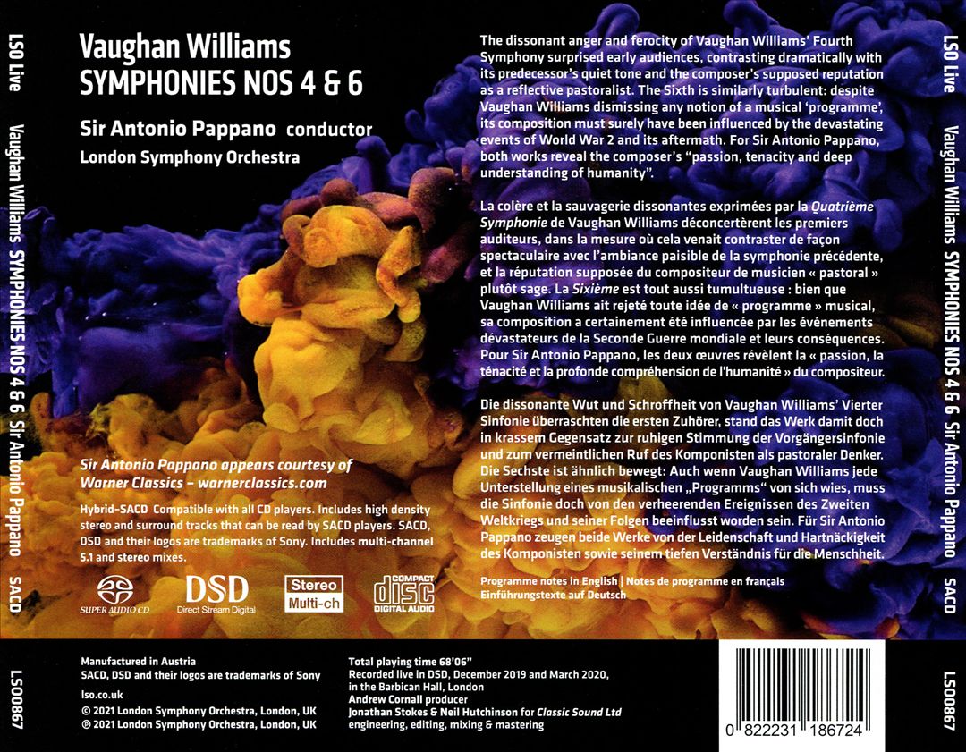 Vaughan Williams: Symphonies Nos. 4 & 6 cover art