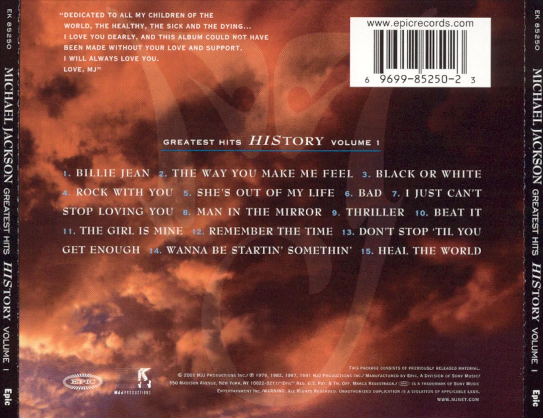 Greatest Hits: HIStory, Vol. 1 cover art