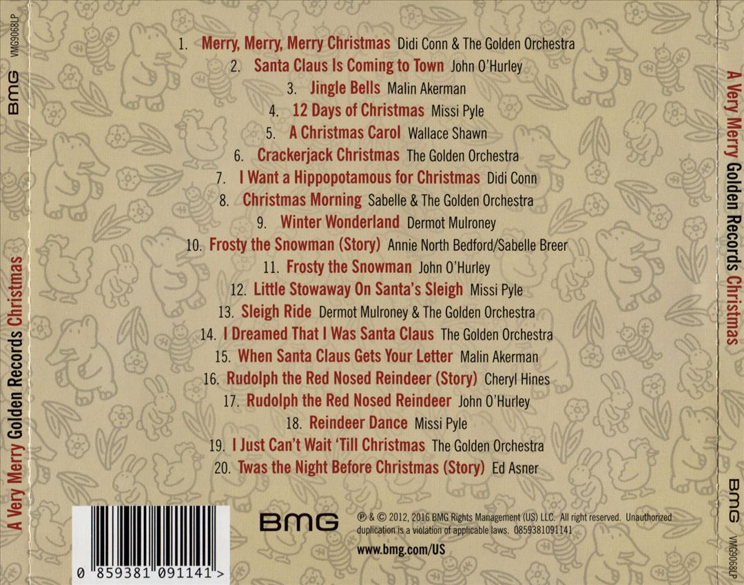 Very Merry Golden Records Christmas cover art