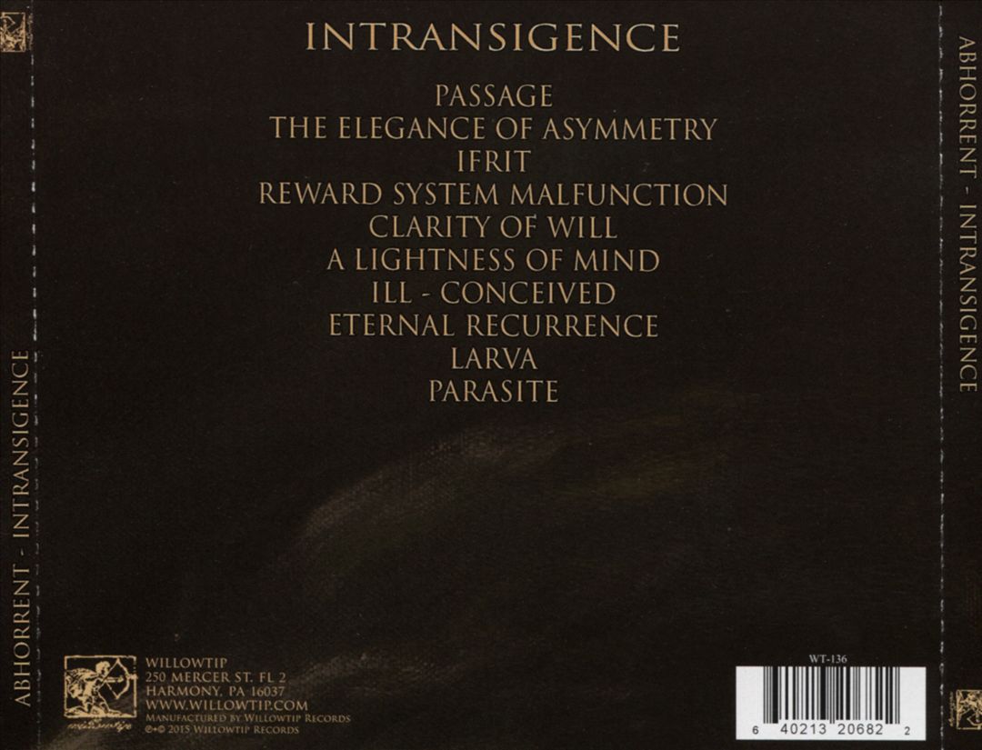 Intransigence cover art