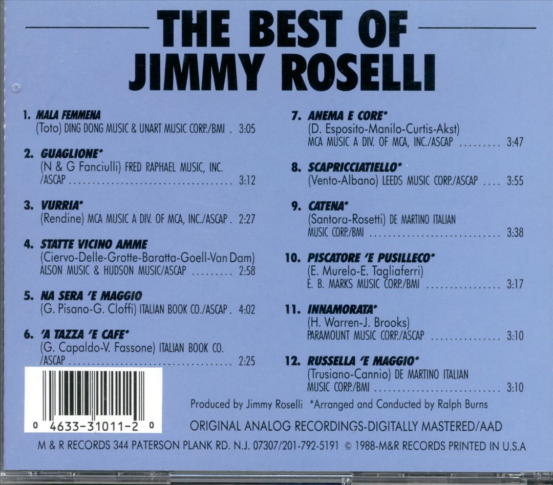 Best of Jimmy Roselli cover art