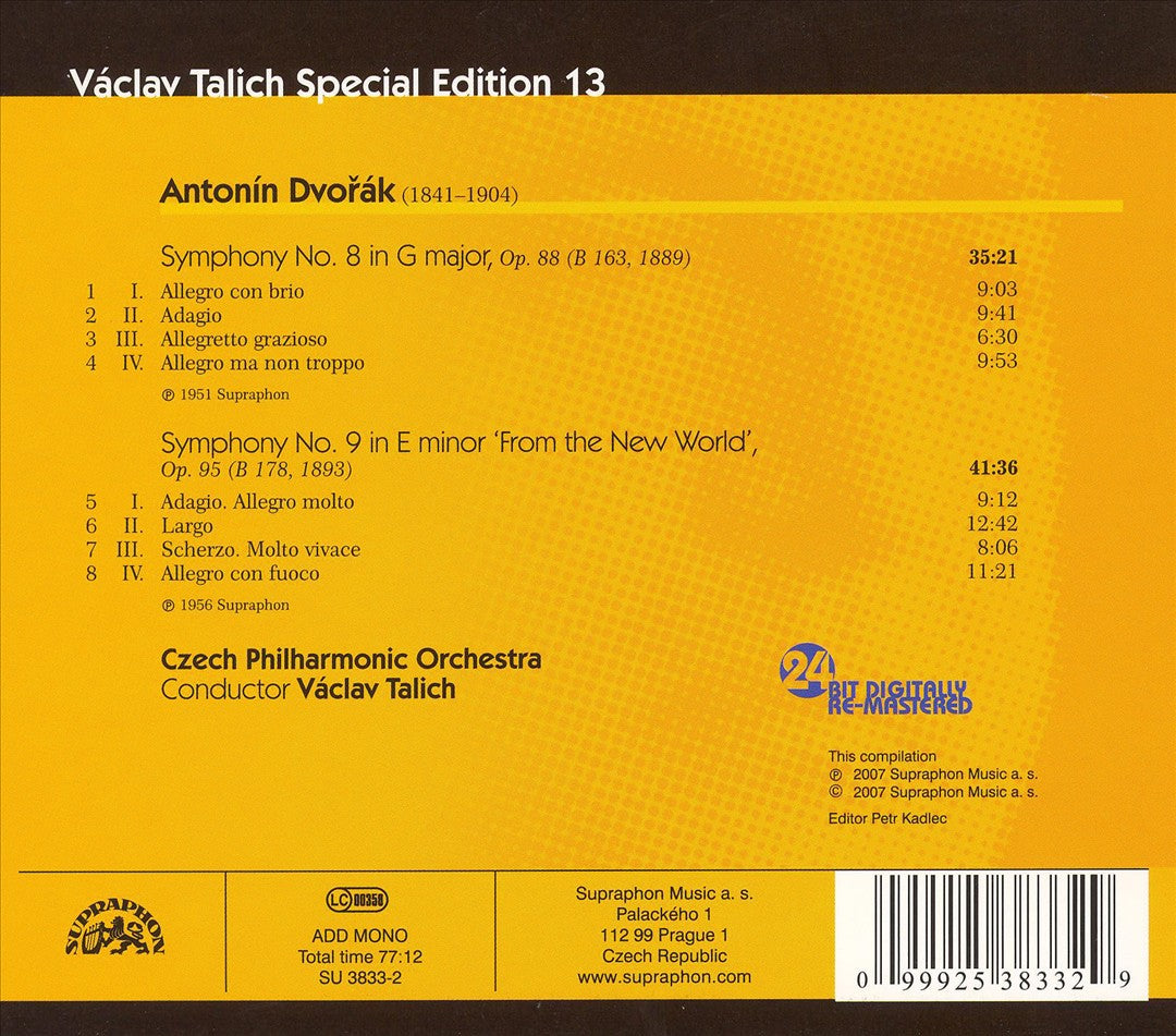 Dvorák: Symphonies Nos. 8 & 9 "From the New World" cover art