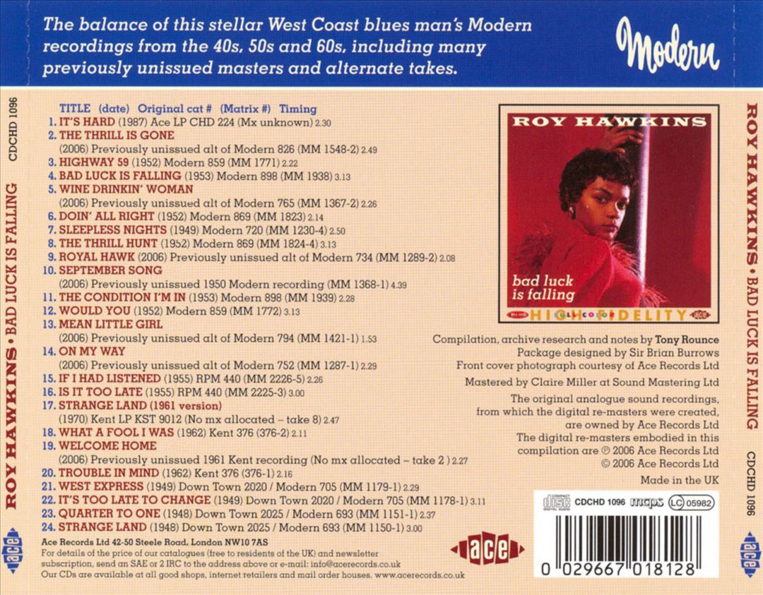 Bad Luck Is Falling: The Modern, RPM and Kent Recordings, Vol. 2 cover art