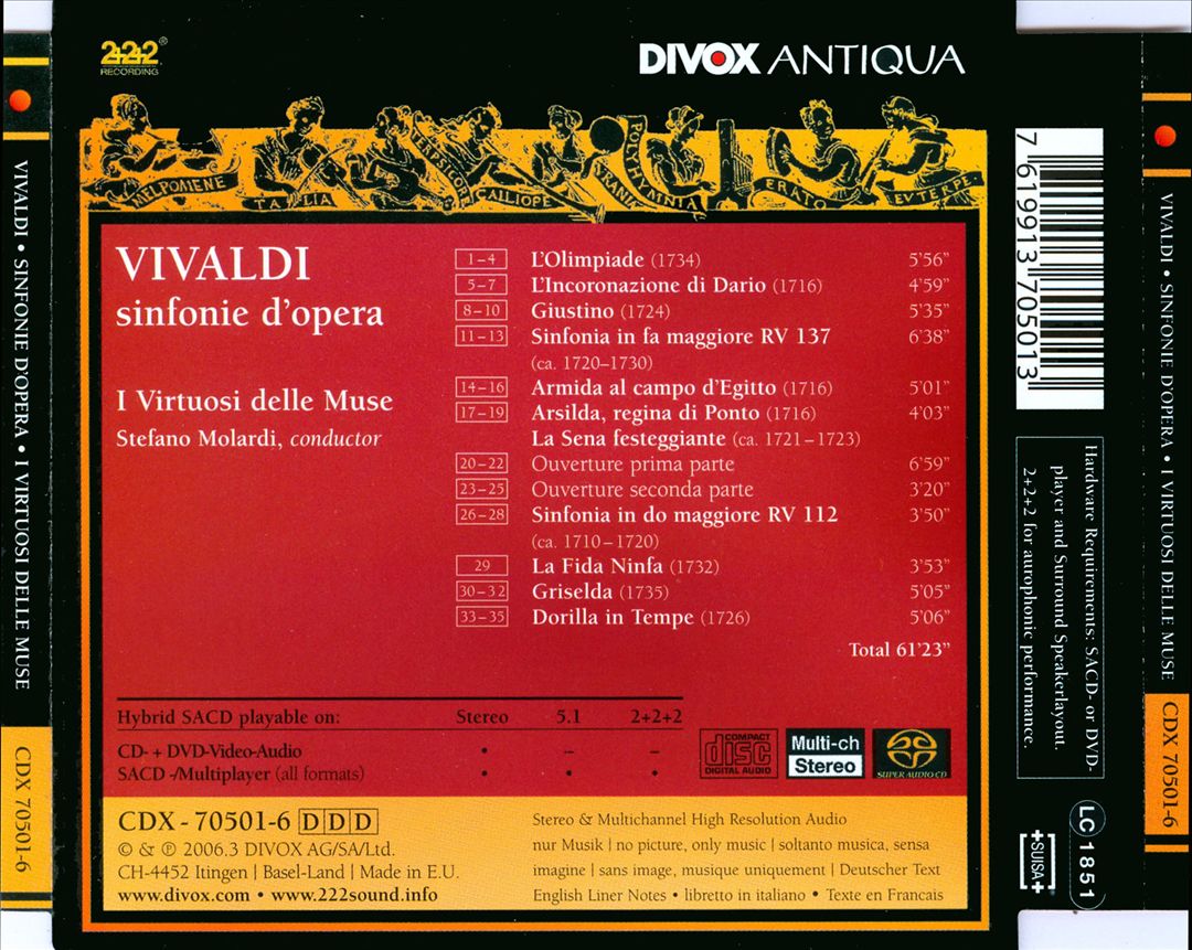 Vivaldi: Sinfonie d'Opera cover art