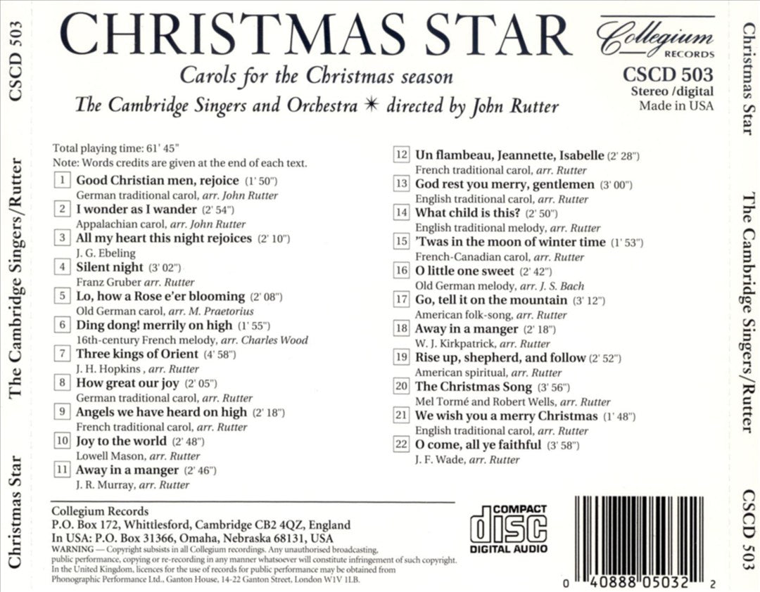 Christmas Star: Carols for the Christmas Season cover art