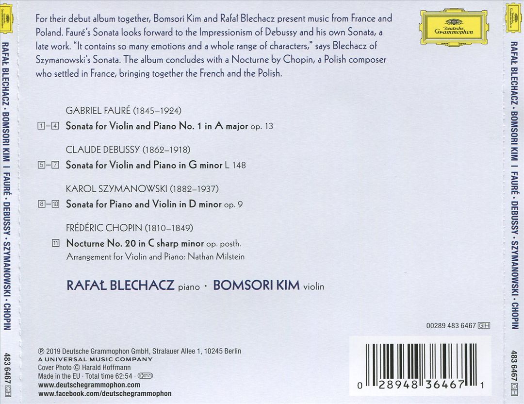Fauré, Debussy, Szymanowski, Chopin cover art