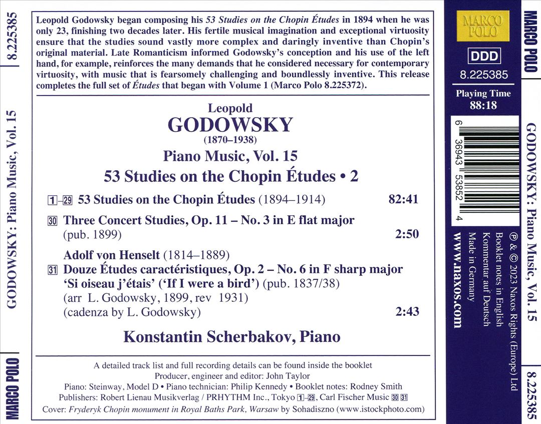 Leopold Godowsky: 53 Studies on the Chopin Études, Vol. 2 cover art