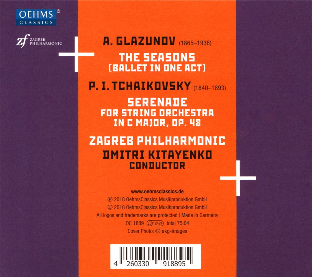 Glazunov: The Seasons; Tchaikovsky: Serenade for Strings cover art
