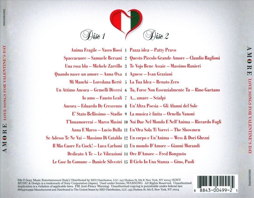 Amore: 30 of the Greatest Love Songs From Italy...The Land of Love cover art