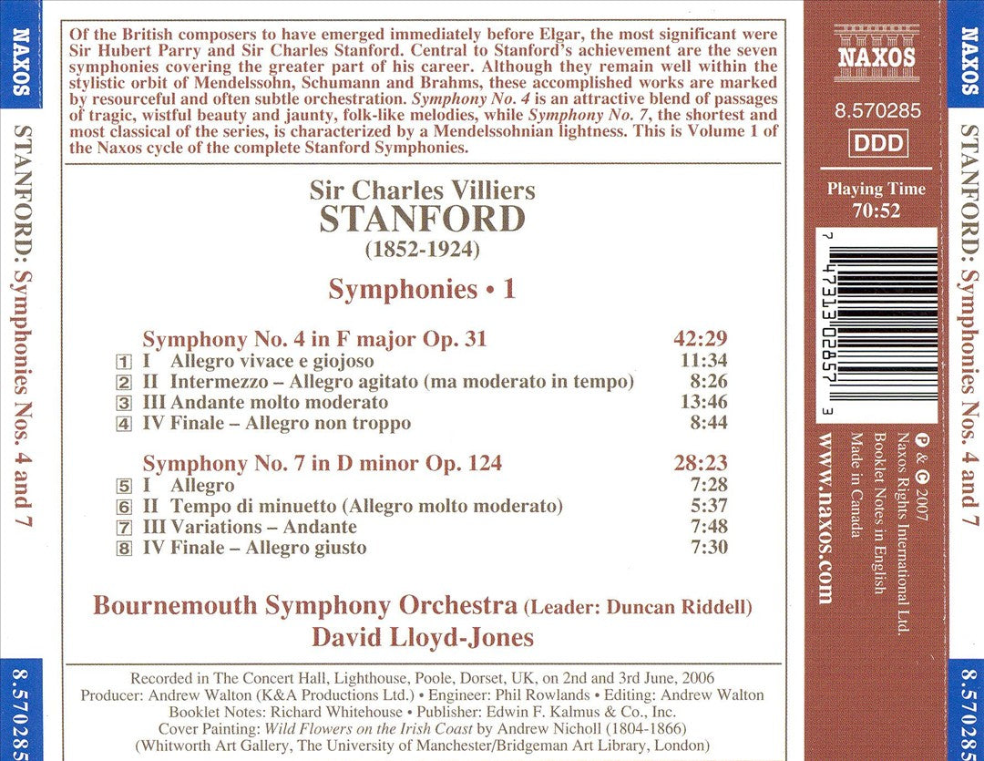 Stanford: Symphonies Nos. 4 & 7 cover art
