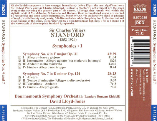 Stanford: Symphonies Nos. 4 & 7 cover art