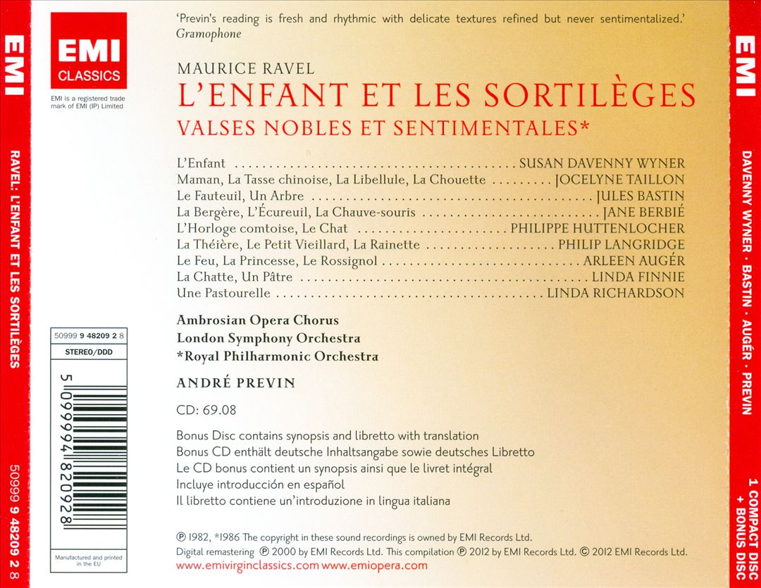 Ravel: L'Enfant et les Sortileges; Valses Nobles et Sentimentales cover art