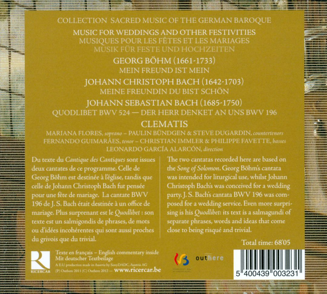 Bach, Böhm: Music for Weddings and Other Festivities cover art