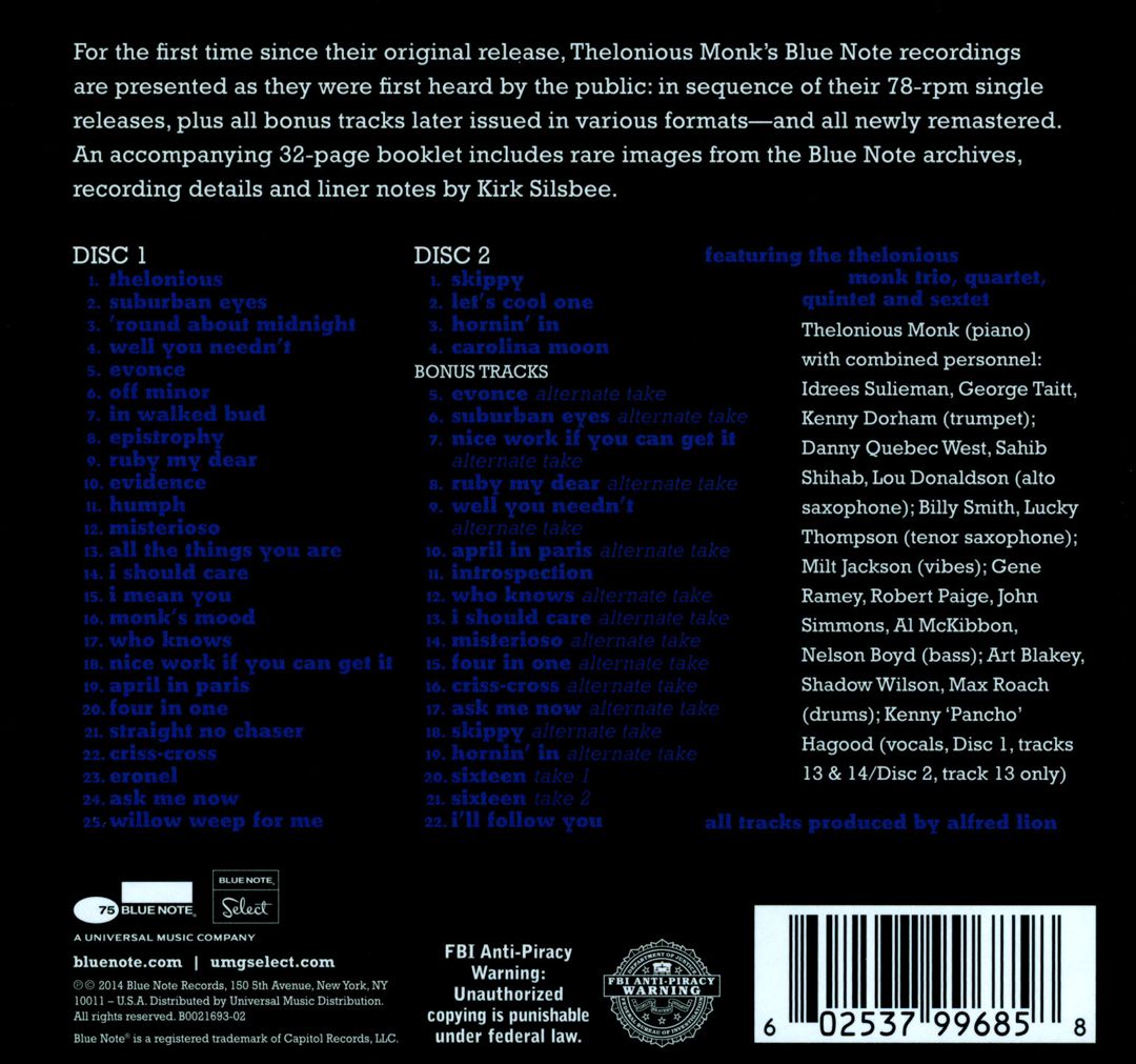 'Round Midnight: The Complete Blue Note Singles (1947-1952) cover art
