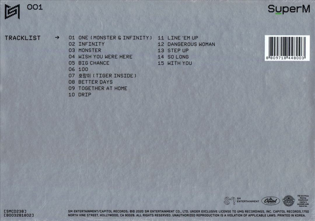 SuperM The 1st Album 'Super One' [One Version - Limited Edition] cover art