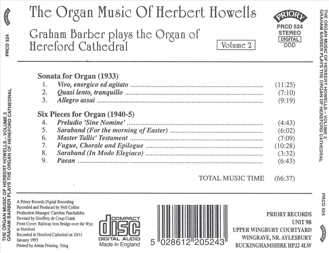 Organ Music of Herbert Howells, Vol. 2 cover art
