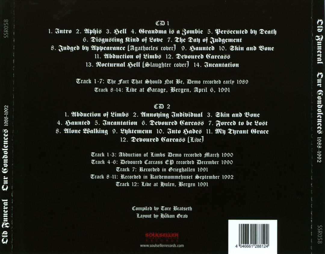 Our Condolences: 1988-1992 cover art