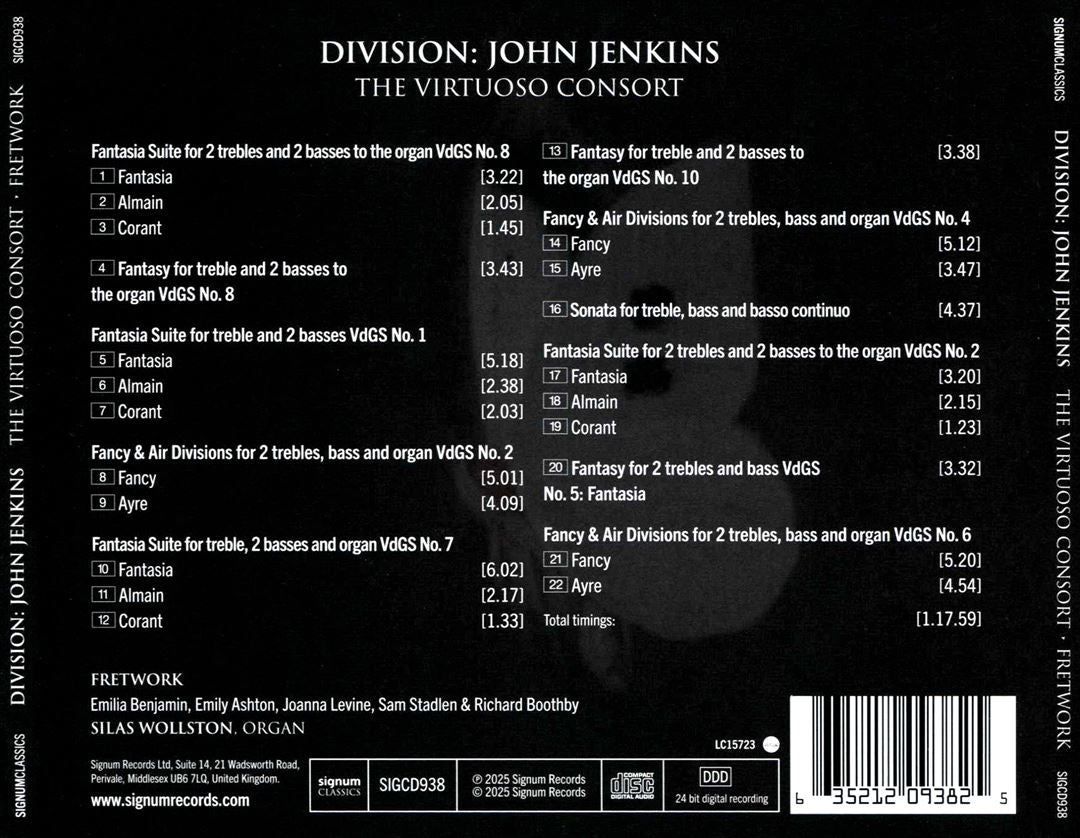 Division: John Jenkins - The Virtuoso Consort cover art