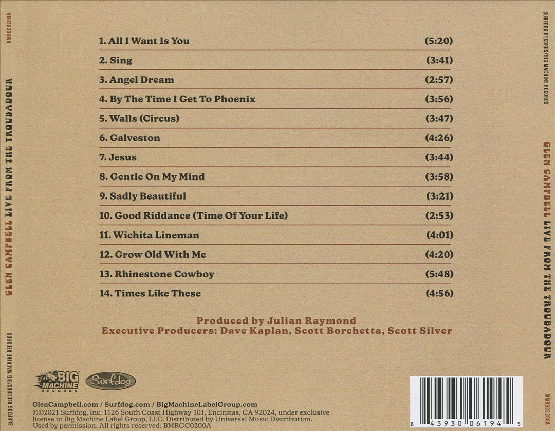 Live From the Troubadour cover art