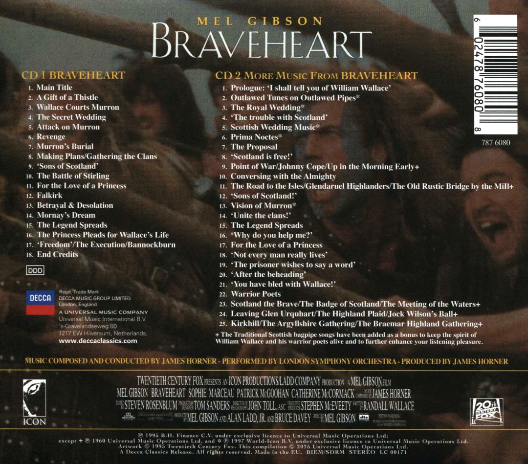 Braveheart [Original Motion Picture Soundtrack] [30th Anniversary] cover art